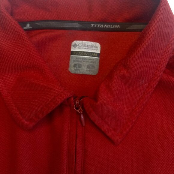 Columbia 1/4 Zip Sweater Large Rust Orange Titanium Outdoor Knit Pullover Men’s - Picture 5 of 11